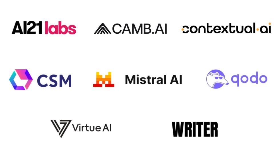 Logo của các đối tác cung cấp model AI trên Google Cloud